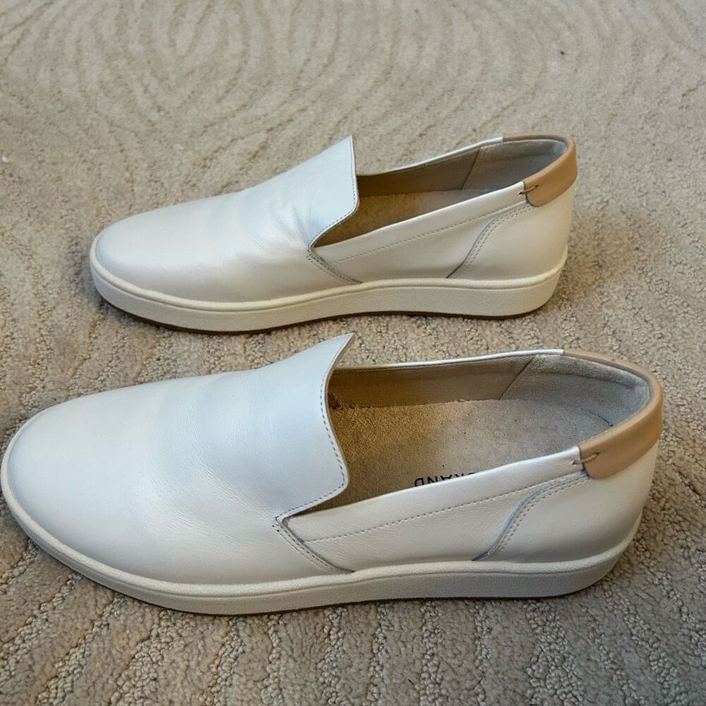 Lucky Brand White Leather Comfort Wedge Sneakers 10 - Picture 3 of 5